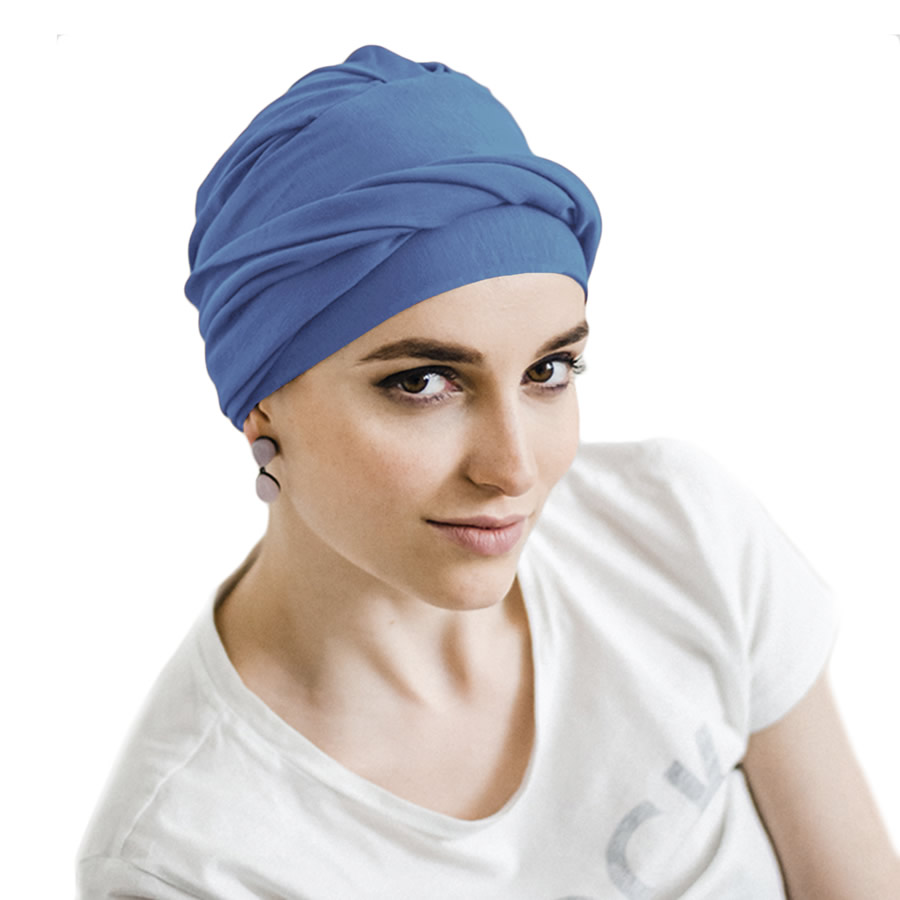 Turbante Modelo Cosy Basic - Azul&oacute;n