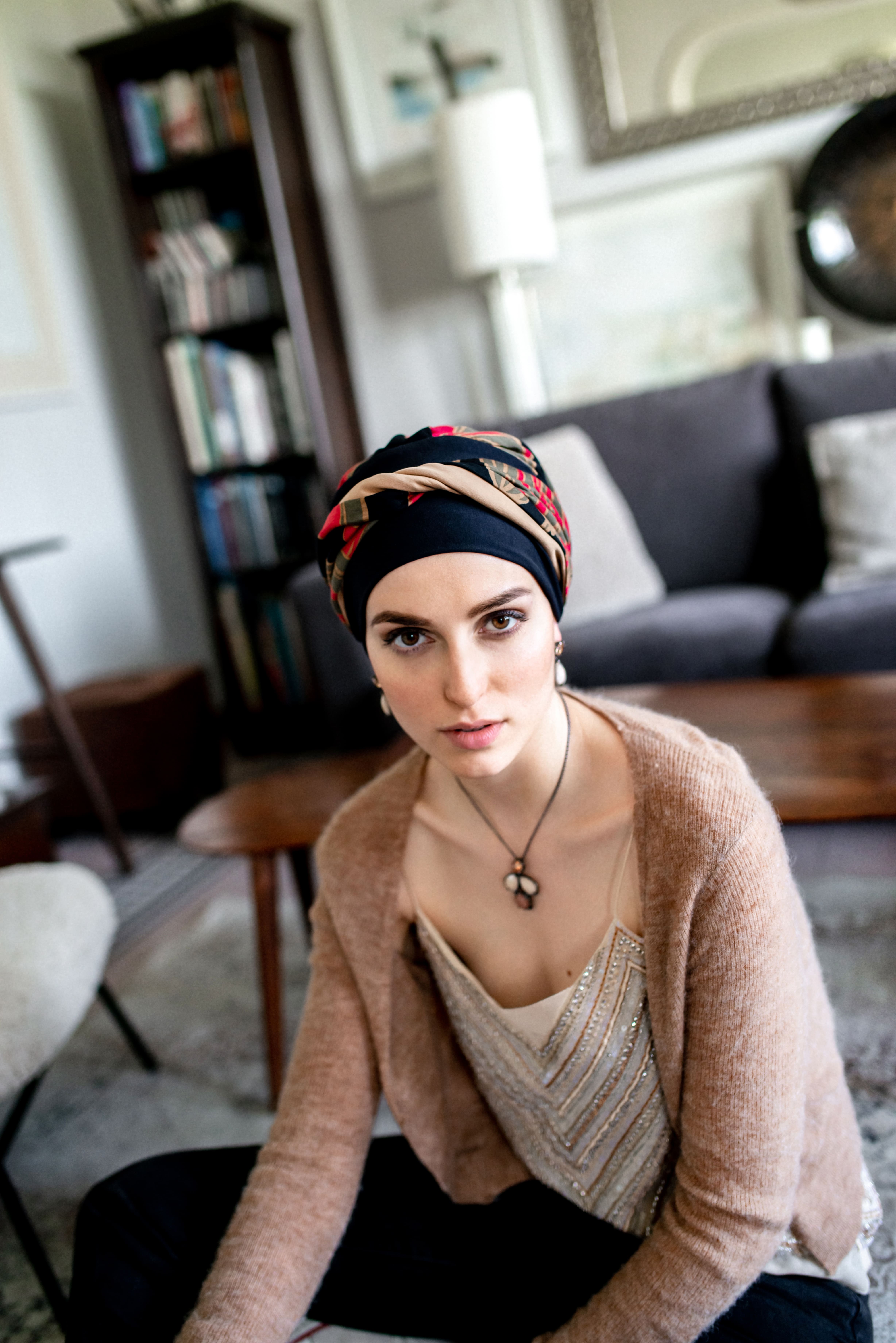 Turbante Modelo Fancy Padr&atilde;o Garden Palace