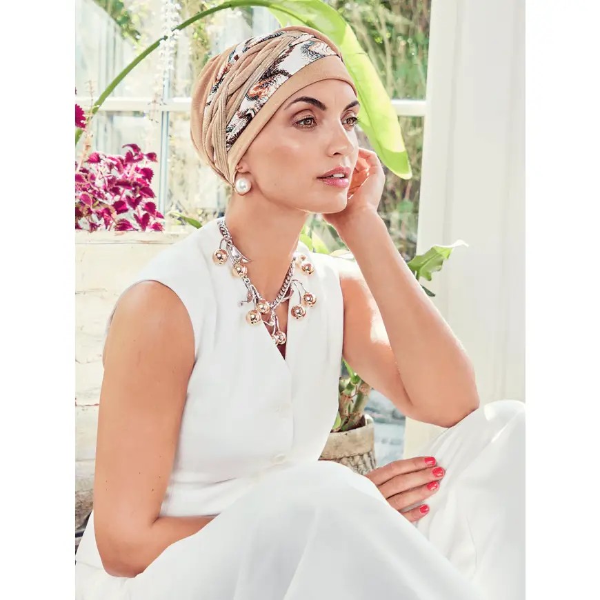 HocScarlett Boho Turban Set 0863 padr&atilde;o Toffee & Caramel Mix