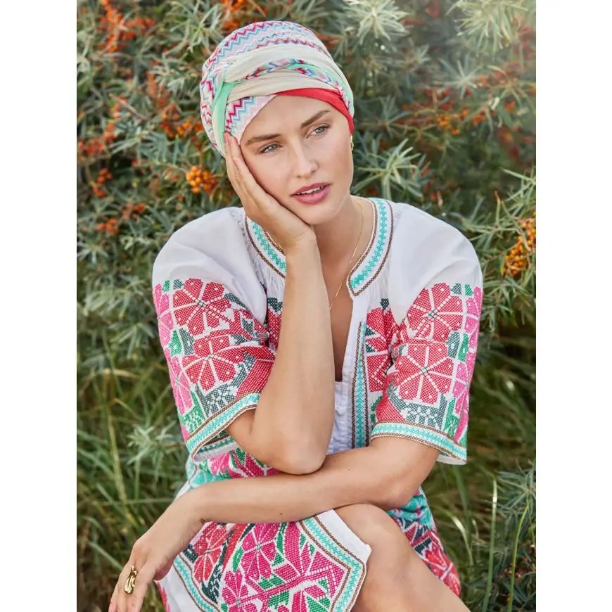 HocNoya Turbante 4079 padr&atilde;o Zigzag Vibes
