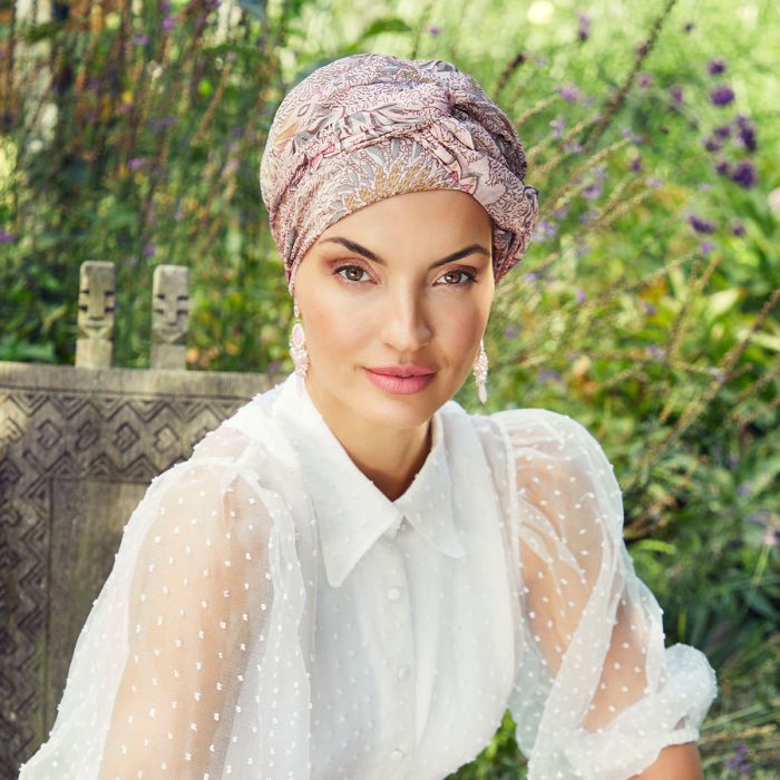 HocAmber Turbante Set 0870 padr&atilde;o Pastel Rose Bouquet