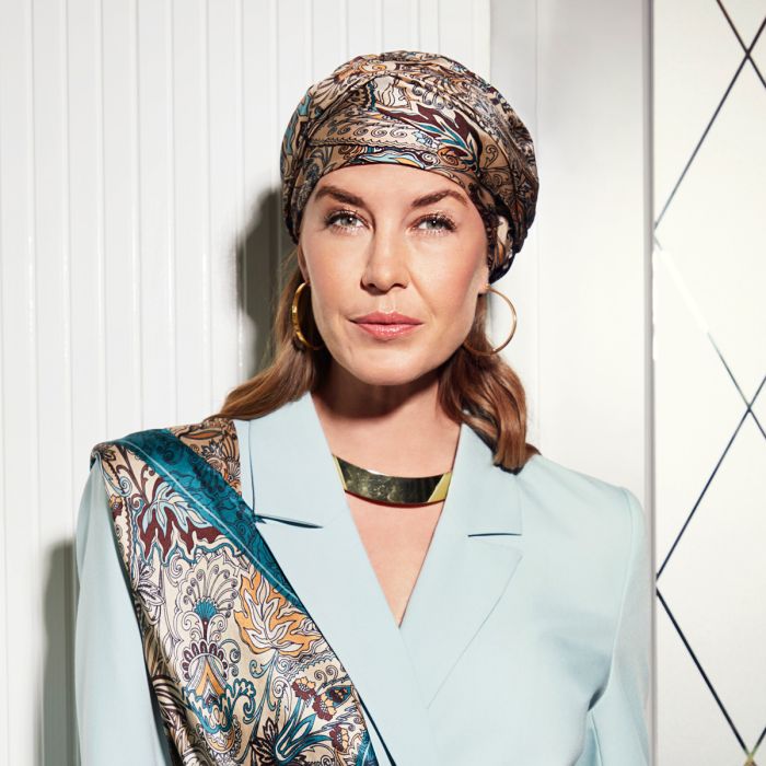 HocMilena Turbante 0924 padrão Antique Paisley Petrol